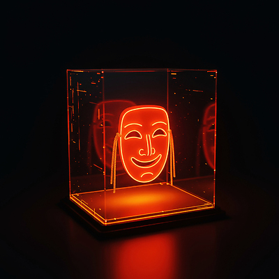 JPG 편집이미지 디자인 예술 조명 마스크 상자 금속 주황색 전시 투명 분위기 인디언 홀로그램 이미지편집 AI컴퓨터그래픽 AI콘텐츠 컬러 컨셉 재질 아메리카 파일형식