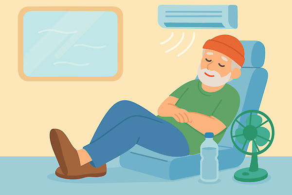 그릇 노년 행복 여유 일러스트 휴식 실내 생활 여름 소파 선풍기 편안함 물병 게으름 기온 휴식처 안락 국내일러스트 AI파일 식기 계절 감정 컨셉 의자 날씨 성인 내부 가전제품 감각 물통 파일형식 벡터