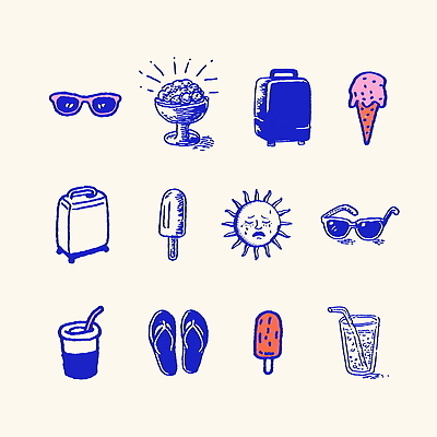 디자인 음료 여행 패턴 가방 일러스트 휴가 아이스크림 여름 바캉스 선글라스 태양 더위 즐거움 아이스바 국내일러스트 AI파일 자연요소 잡화 계절 감정 안경 무늬 날씨 디저트 파일형식 벡터