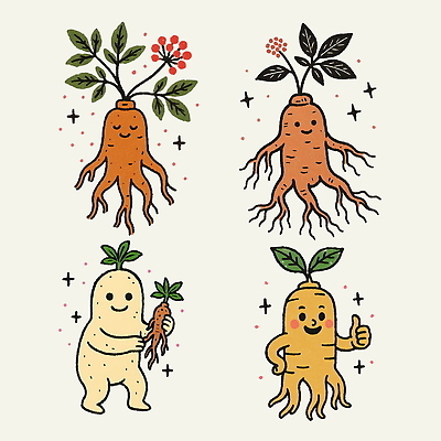 모양 PSD 식물 캐릭터 디자인 감정 컬러 잎 일러스트 자연 표정 귀여움 다양 인삼 원예 뿌리 특징 일러캐릭터 다수 컨셉 취미 삼 생태계 파일형식