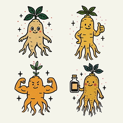 PSD 식물 캐릭터 손 디자인 컬러 포즈 잎 일러스트 모션 자연 건강 그래픽 귀여움 표현 유머 인삼 뿌리 코믹 일러캐릭터 감정 컨셉 신체부위 삼 생태계 파일형식