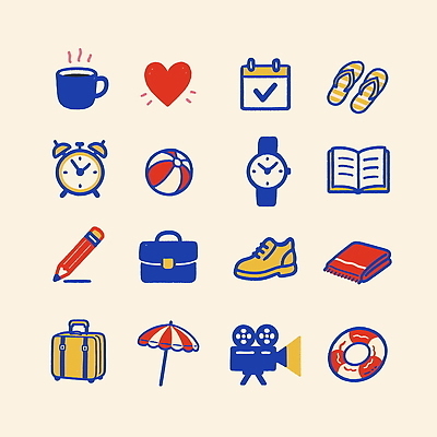 아이콘 여유 음료 구두 시계 컬러 운동화 서류가방 풍경 해변 일상 독서 필기구 카페 계획 2D아이콘 AI파일 감정 바다 신발 컨셉 가방 문구용품 라이프 상점 파일형식 벡터