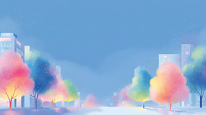 JPG 나무 컬러 일러스트 자연 아침 거리 풍경 건물 도시풍경 햇빛 평화 환경 고요 도시 조화 뷰티풀 색채 국내일러스트 AI일러스트 AI콘텐츠 주간 식물 건축물 컨셉 태양 생태계 파일형식