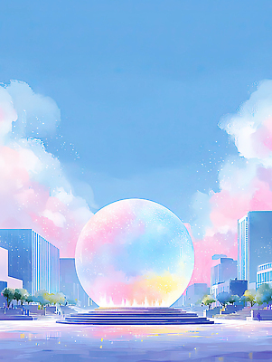 JPG 여유 여행 일러스트 자연 하늘 풍경 건물 물 반사 고요 공간 도심 즐거움 모던 분수 밝은색 뷰티풀 국내일러스트 AI일러스트 AI콘텐츠 자연요소 건축물 감정 도시 생태계 파일형식