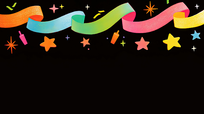 JPG 디자인 기념일 별 리본 컬러 백그라운드 일러스트 밝음 이벤트 그래픽 장식 여름 장난감 파티 축제 분위기 즐거움 국내일러스트 AI일러스트 AI콘텐츠 자연요소 계절 감정 컨셉 파일형식