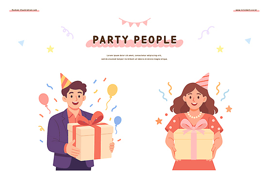 기념일 행복 컬러 일러스트 가족 선물 이벤트 여러명 친구 파티 축제 기쁨 모임 축하 생일 연기 연령 즐거움 풍선 국내일러스트 AI파일 감정 다수 컨셉 관계 사람 파일형식 벡터