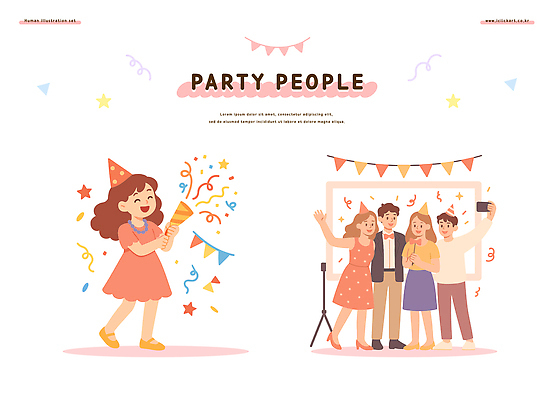 기념일 행복 어린이 컬러 일러스트 놀이 폭죽 웃음 이벤트 여러명 장식 친구 파티 기쁨 만남 축하 분위기 구경 즐거움 순간 국내일러스트 AI파일 감정 다수 컨셉 관계 표정 사람 파일형식 벡터