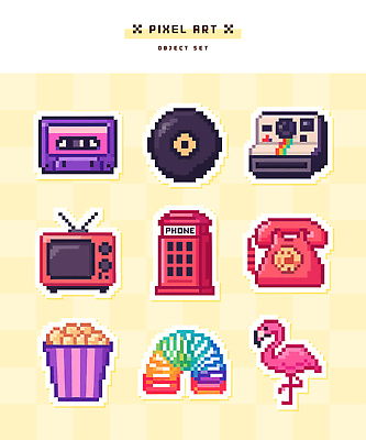 모양 디자인 예술 컬러 일러스트 컴퓨터그래픽 그래픽 장식 컬러풀 빈티지 오브젝트 질감 복고 창의성 디지털아트 픽셀 국내일러스트 AI파일 컨셉 파일형식 벡터