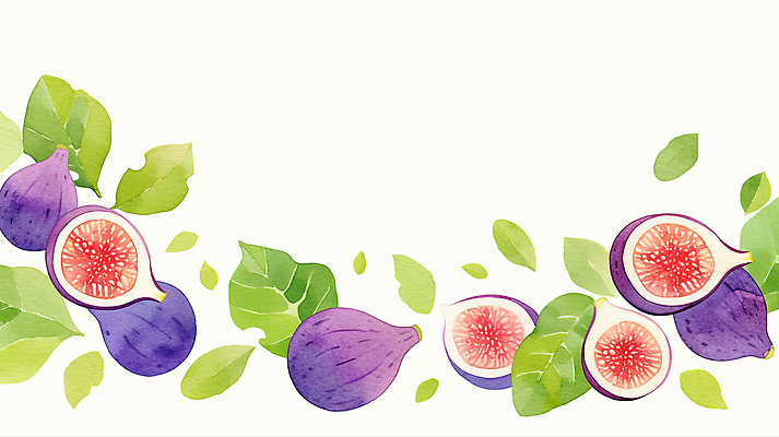 JPG 식물 디자인 계절 예술 컬러 백그라운드 잎 과일 일러스트 자연 수채화 따뜻함 신선 균형 그림 조화 무화과 뷰티풀 상상력 색감 창의성 국내일러스트 AI일러스트 AI콘텐츠 생태계 파일형식