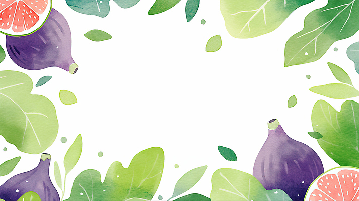JPG 식물 디자인 백그라운드 잎 일러스트 자연 수채화 프레임 장식 여름 신선 시원함 배열 그림 부드러움 조화 채색 무화과 색감 생동감 국내일러스트 AI일러스트 AI콘텐츠 계절 과일 미술 감각 생태계 파일형식