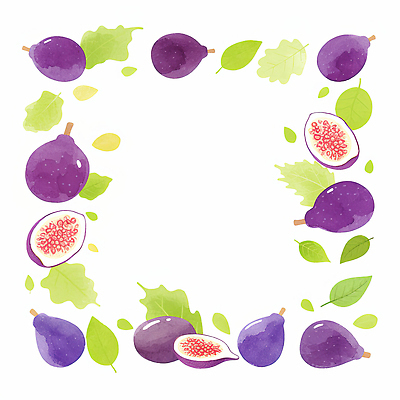 JPG 식물 디자인 백그라운드 잎 채소 과일 일러스트 자연 수채화 프레임 장식 초록색 여름 정원 보라색 유기농 무화과 디지털아트 아기자기 국내일러스트 AI일러스트 AI콘텐츠 웰빙 계절 컬러 컨셉 생태계 파일형식
