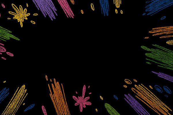 JPG 모양 디자인 예술 컬러 백그라운드 일러스트 검은배경 추상 색연필 그래픽 장식 표현 분필 드로잉 창의성 풍요 국내일러스트 AI일러스트 AI콘텐츠 컨셉 무늬 학용품 미술 검은색 초크 파일형식