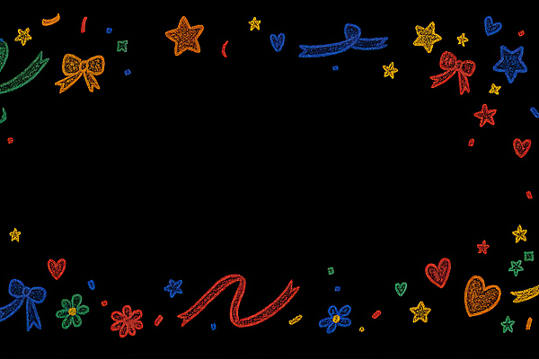 JPG 문자 디자인 꽃 감정 별 리본 예술 컬러 패턴 일러스트 검은배경 그래픽 장식 하트 색칠 창의성 아기자기 국내일러스트 AI일러스트 AI콘텐츠 자연요소 모양 식물 백그라운드 컨셉 무늬 검은색 파일형식