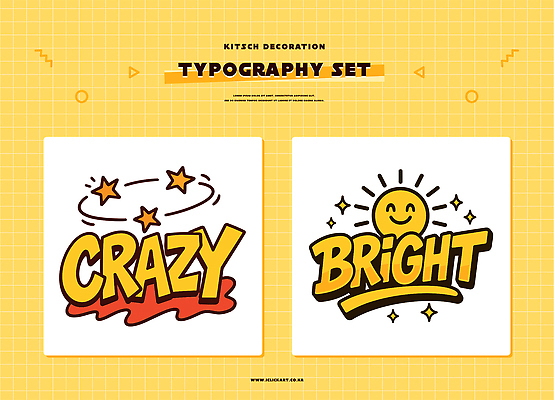 디자인 예술 컬러 일러스트 타이포그라피 그래픽 장식 인테리어 세트 컬러풀 유행 즐거움 모던 창의성 스타일 키치 국내일러스트 AI파일 문자 감정 컨셉 파일형식 벡터