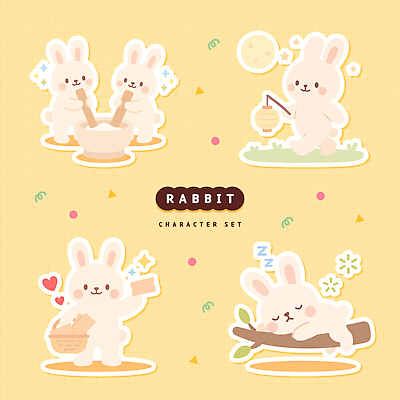 나무 캐릭터 행복 여유 백그라운드 일러스트 모션 자연 놀이 사랑 일상 바구니 귀여움 꿈 토끼 잠 벌꿀 찹쌀 아기자기 일러캐릭터 AI파일 식물 감정 컨셉 포유류 라이프 반려동물 쌀 생태계 꿀 파일형식 벡터