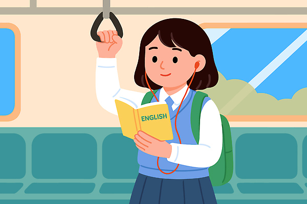 학생 영어 교육 교복 음악 이어폰 이동 가방 일러스트 대중교통 손잡이 일상 책 학습 독서 듣기 수능 도시 시간 전철 집중 수험생 소음 국내일러스트 AI파일 문자 잡화 옷 육상교통 교통수단 음향기기 컨셉 모션 고등학생 문화예술 라이프 소리 시험 파일형식 벡터