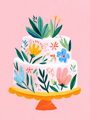 PSD 디자인 기념일 꽃 분홍색 잎 일러스트 디저트 요리 장식 파티 케이크 축하 생일 웨딩케이크 오브젝트 화사함 2층 색채 특별함 국내일러스트 식물 음식 컬러 컨셉 이벤트 층 파일형식