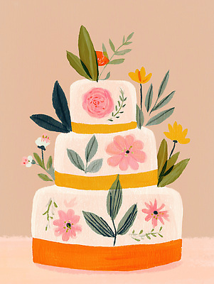 PSD 식물 디자인 기념일 꽃 분홍색 일러스트 결혼식 디저트 요리 이벤트 장식 파티 케이크 만남 축하 생일 고급 웨딩케이크 뷰티풀 국내일러스트 음식 컬러 결혼 컨셉 파일형식