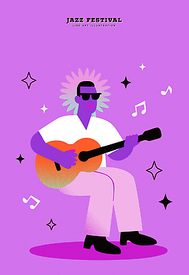 문화 예술 음악 컬러 백그라운드 일러스트 여름 선글라스 축제 소리 공연 음악가 무대 기타 즐거움 기타리스트 재즈 라이브 리듬 아티스트 창작 국내일러스트 AI파일 직업 계절 감정 안경 현악기 문화예술 이벤트 연주자 파일형식 벡터