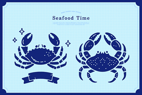 디자인 바다 일러스트 재료 요리 해변 그래픽 식사 수중동물 게 신선 심볼 해산물 손질 먹거리 스타일 국내일러스트 AI파일 동물 음식 갑각류 파일형식 벡터
