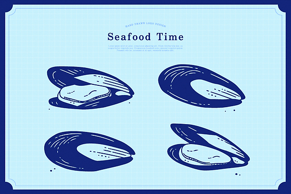 디자인 예술 음식 바다 컬러 일러스트 식탁 조개 요리 해변 식사 카페 해물요리 신선 맛 해산물 먹거리 국내일러스트 AI파일 컨셉 탁자 어패류 상점 파일형식 벡터