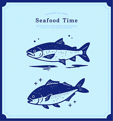 디자인 예술 음식 바다 일러스트 자연 어류 그래픽 파란색 신선 분위기 스케치 심볼 해산물 손그림 국내일러스트 AI파일 컬러 컨셉 미술 수중동물 생태계 파일형식 벡터