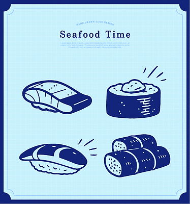 일러스트 탁자 디저트 요리 식사 초밥 신선 맛 해산물 롤 레시피 먹거리 특별함 일본음식 국내일러스트 AI파일 음식 가구 컨셉 파일형식 벡터