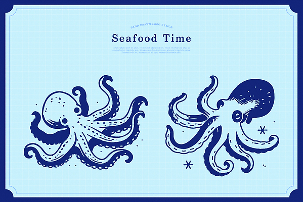 디자인 음식 바다 섬 일러스트 어업 취미 해변 수중동물 해물요리 해산물 오징어 문어 먹거리 국내일러스트 AI파일 동물 산업 연체동물 파일형식 벡터