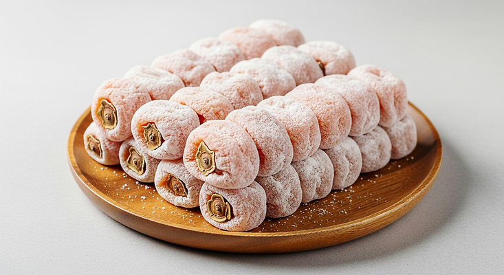 JPG 편집이미지 명절 한식 재료 디저트 레시피 명절음식 곶감 고소한맛 나무접시 편집실사 AI포토 AI콘텐츠 전통 접시 기념일 음식 감 맛 CG 건과일 파일형식