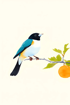 JPG 나무 동물 컬러 일러스트 자연 조류 가지 반려동물 표현 숲 먹이 깃털 생태계 조화 서식지 뷰티풀 국내일러스트 AI일러스트 AI콘텐츠 식물 채소 파일형식