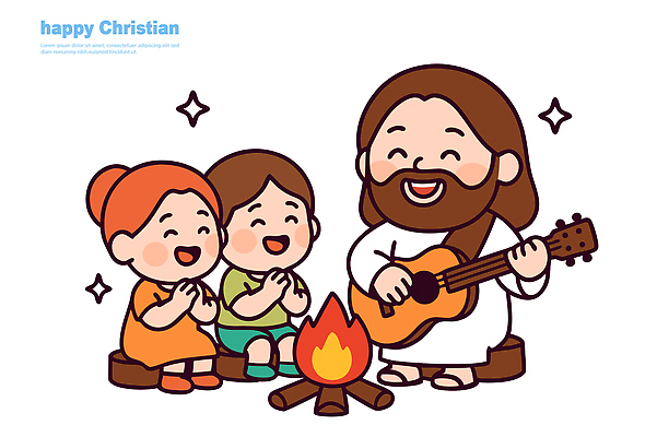 행복 기독교 종교 어린이 음악 일러스트 노래 자연 놀이 웃음 모임 기타 예수 기독교인 모닥불 친목 교훈 숭배 국내일러스트 AI파일 감정 불 현악기 문화예술 표정 사람 신_종교 생태계 파일형식 벡터