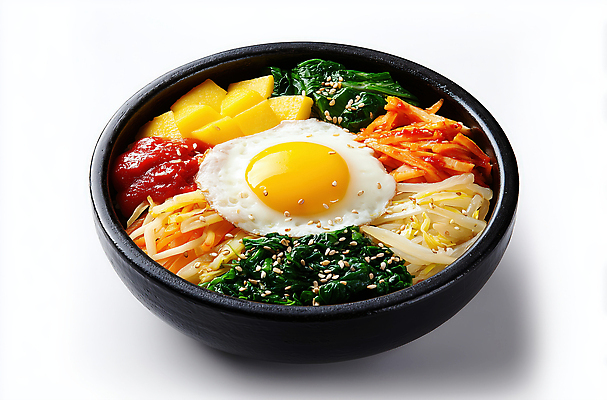 JPG 편집이미지 한식 채소 곡류 식사 전통음식 신선 맛 계란프라이 볶음 나물 비빔밥 건강식 편집실사 AI포토 AI콘텐츠 전통 음식 컨셉 계란요리 CG 파일형식