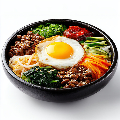 JPG 편집이미지 한식 채소 육류 계란 식사 전통음식 쌀 맛 비빔밥 조화 건강식 편집실사 AI포토 AI콘텐츠 전통 음식 컨셉 식재료 곡류 알 CG 파일형식