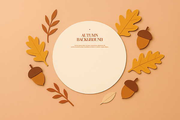 PSD 편집이미지 디자인 컬러 백그라운드 자연 나뭇잎 장식 주황색 가을 원형 분위기 편안함 도토리 아카시아 이미지편집 도형 나무 계절 컨셉 잎 견과류 감각 생태계 파일형식