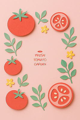 PSD 식물 편집이미지 디자인 꽃 컬러 백그라운드 잎 토마토 과일 장식 여름 정원 신선 이미지편집 계절 채소 파일형식