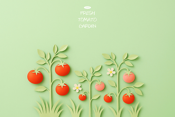 PSD 식물 편집이미지 문자 디자인 꽃 예술 잎 토마토 채소 자연 그래픽 빨간색 정원 신선 생동감 이미지편집 컬러 생태계 파일형식