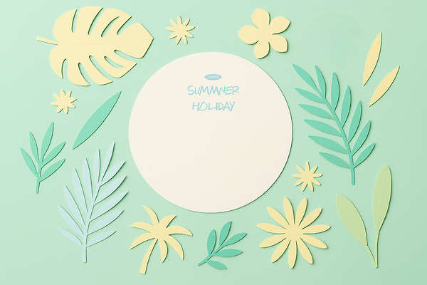 PSD 편집이미지 꽃 컬러 백그라운드 잎 자연 휴가 장식 여름 원형 종이공예 그림 색종이 색감 창의력 이미지편집 도형 식물 계절 종이 공예 생태계 파일형식