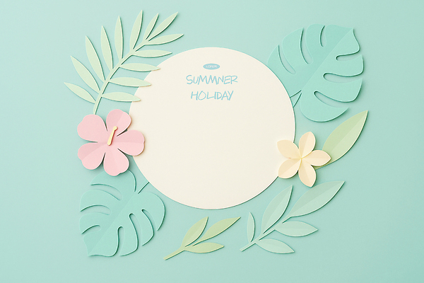 PSD 식물 편집이미지 디자인 꽃 컬러 백그라운드 휴가 그래픽 장식 여름 페이퍼아트 파스텔톤 핸드메이드 이미지편집 계절 파일형식