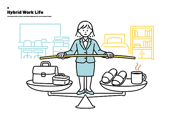 여자 커피 가방 일러스트 가족 슬리퍼 스트레스 주택 직장 생활 사무실 업무 작업 편안함 균형 조화 국내일러스트 AI파일 잡화 음료 신발 회사 비즈니스 관계 사람 건물 감각 파일형식 벡터