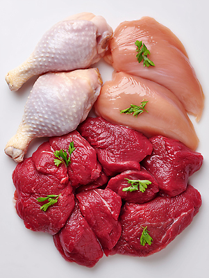 JPG 편집이미지 음식 식재료 육류 요리 닭고기 소고기 허브 조리대 레시피 건강식 식사준비 편집실사 AI포토 AI콘텐츠 식물 CG 준비 파일형식