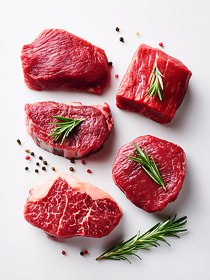 JPG 편집이미지 음식 재료 식탁 육류 요리 식사 소고기 신선 레시피 후추 로즈메리 먹거리 편집실사 AI포토 AI콘텐츠 식재료 탁자 허브 향신료 CG 파일형식