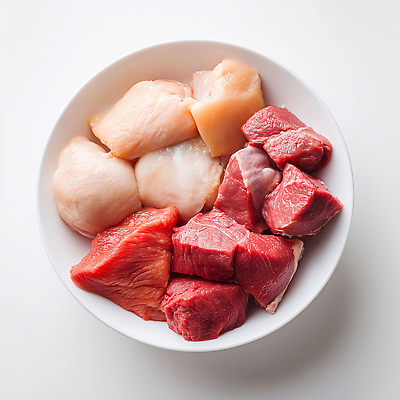 JPG 편집이미지 그릇 식재료 재료 생고기 육류 요리 주방 식사 다양 신선 부드러움 맛있는 편집실사 AI포토 AI콘텐츠 식기 다수 감각 CG 파일형식