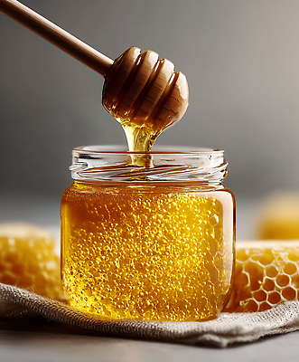 JPG 편집이미지 음식 재료 자연 유리병 디저트 조명 건강 식사 수확 달콤 유기농 꿀 벌집 편집실사 AI포토 AI콘텐츠 웰빙 농업 병_용기 맛 CG 생태계 파일형식