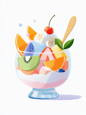JPG 과일 일러스트 아이스크림 디저트 요리 컵 여름 신선 체리 시원함 생크림 상큼 과일샐러드 색감 식욕 홈메이드 맛있는 스프레드 국내일러스트 AI일러스트 AI콘텐츠 식기 계절 음식 샐러드 크림 만들기 파일형식