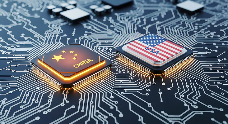 JPG 편집이미지 디자인 산업 상징 기술 전자제품 컴퓨터 디지털 미국 중국 경쟁 포커칩 배열 반도체 전자회로 혁명 이미지편집 AI컴퓨터그래픽 AI콘텐츠 아시아 컨셉 북아메리카 회로판 포커 파일형식