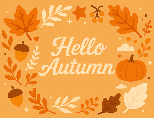 식물 구름 디자인 계절 별 예술 컬러 백그라운드 일러스트 호박 나뭇잎 창조 그래픽 장식 디지털 주황색 가을 오브젝트 도토리 아카시아 국내일러스트 AI파일 자연요소 나무 잎 채소 견과류 파일형식 벡터