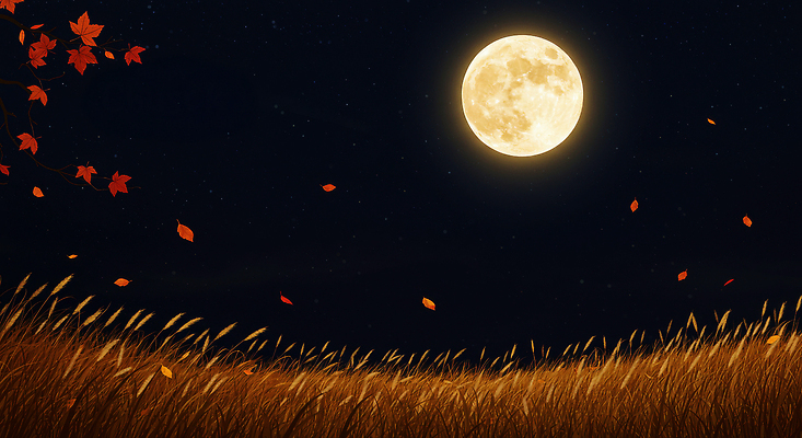 JPG 단풍 낙엽 일러스트 자연 하늘 바람 갈대 풍경 소리 고요 감상 촉촉함 달 가을 신선 야간 뷰티풀 국내일러스트 AI일러스트 AI콘텐츠 자연요소 식물 계절 잎 날씨 젖음 생태계 파일형식