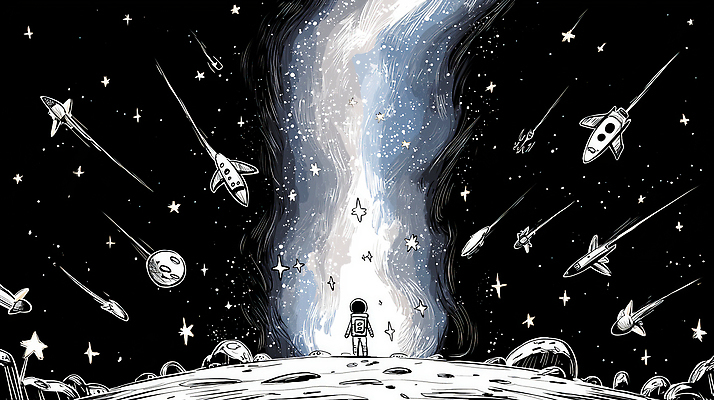 JPG 별 여행 일러스트 자연 우주 행성 탐험 도전 우주비행사 신비 우주선 우주과학 우주여행 별빛 은하 무중력 블랙홀 우주탐사 국내일러스트 AI일러스트 AI콘텐츠 자연요소 과학 컨셉 빛 생태계 파일형식