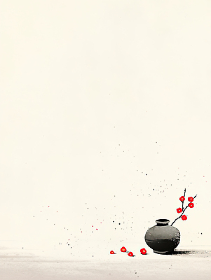 JPG 전통 디자인 꽃 예술 잎 일러스트 회화 빨간색 인테리어 공간 표현 항아리 우아함 오브젝트 조화 뷰티풀 창의성 차분 국내일러스트 AI일러스트 AI콘텐츠 식물 컬러 컨셉 말하기 도자기 파일형식