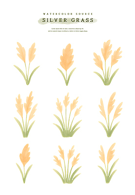 PSD 식물 디자인 꽃 예술 선 컬러 패턴 일러스트 자연 수채화 잔디 장식 그림 조화 소프트 창작 국내일러스트 무늬 생태계 파일형식